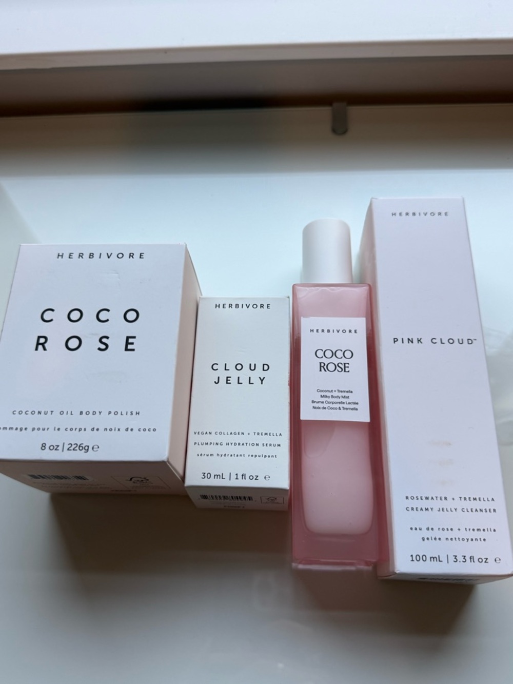 Herbivore Coco Rose & Pink Cloud Skincare set